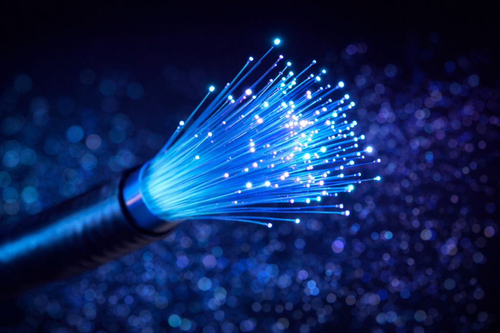Fiber optic cable delivering high-speed internet